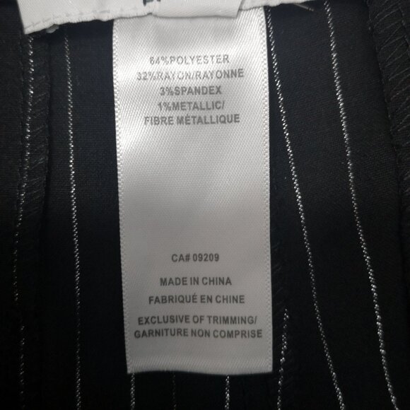 NWT Cleo Petite Ladies Size 10P Black w/ Silver Stripes Wide Leg Pants - Picture 4 of 13